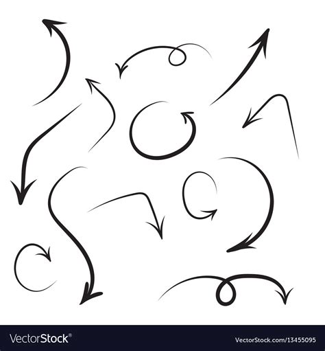 Set of hand drawn arrows Royalty Free Vector Image