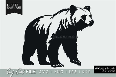 Bear SVG, Bear Silhouette Cut File Graphic by Orange Brush Studio · Creative Fabrica