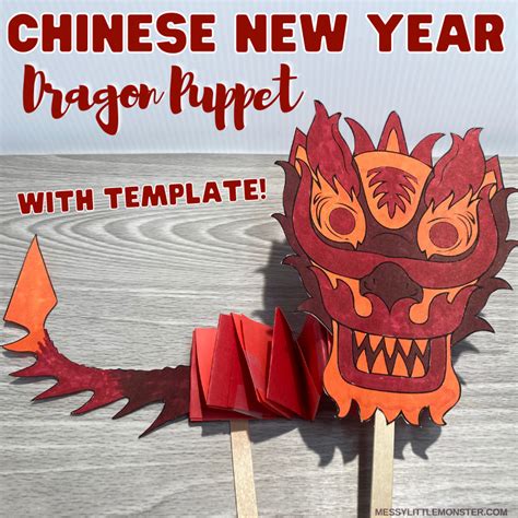 Chinese New Year Dragon Puppet (with template!) - Messy Little Monster