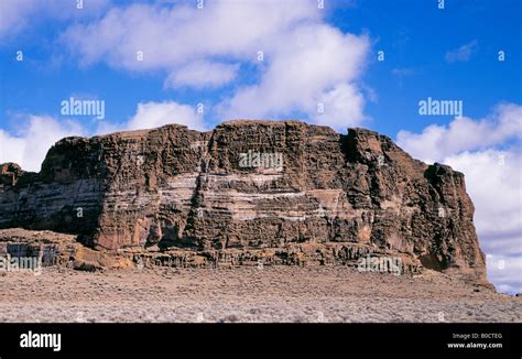 A view of Fort Rock a large volcanic crater and uplift in the Oregon ...