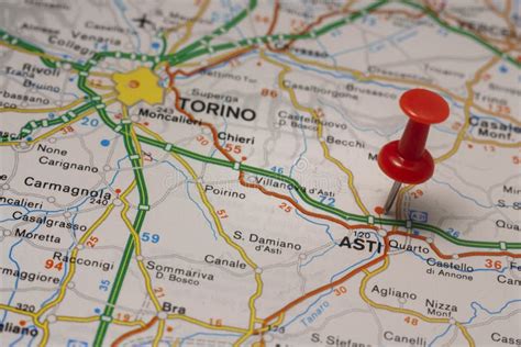 Asti Pinned on a Map of Italy Stock Image - Image of concept, background: 105717361