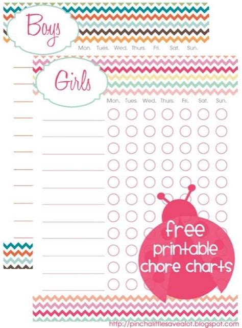 Free Customizable Printable Chore Charts Kids
