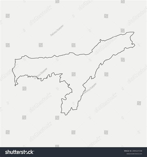 Map Assam India Region Outline Silhouette Stock Vector (Royalty Free ...