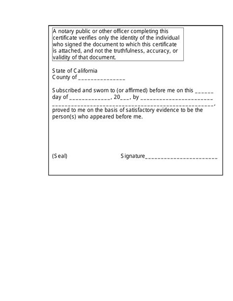 California Notary Jurat Form - Fill Out, Sign Online and Download PDF | Templateroller