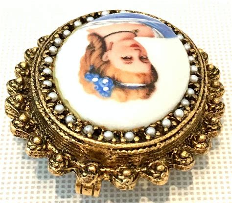 20th Century French Hand Painted Limoges Cameo Brooch and Necklace ...