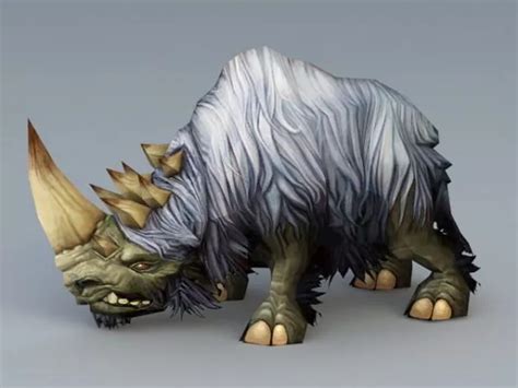 White Woolly Rhinoceros Free 3d Model - .3ds, .Max, .Vray - Open3dModel