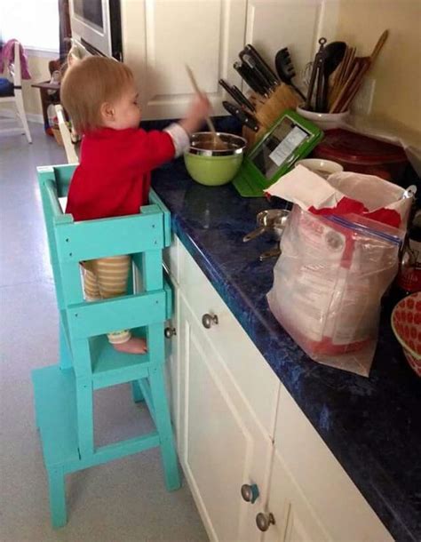 Child booster stool | Diy for kids, Toddler, Kitchen helper
