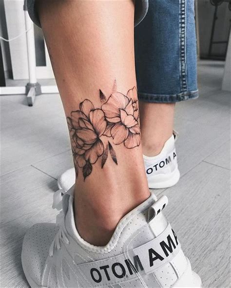 40 Gorgeous And Stunning Ankle Floral Tattoo Ideas For Your Inspiration ...