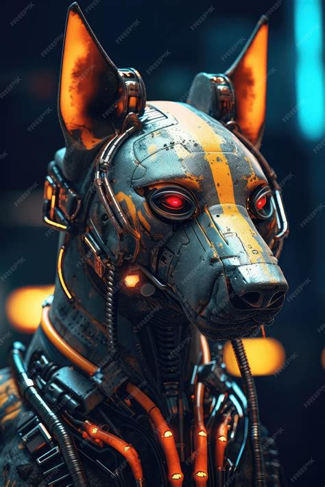 Premium Photo | Futuristic cyberpunk robot dog generative ai