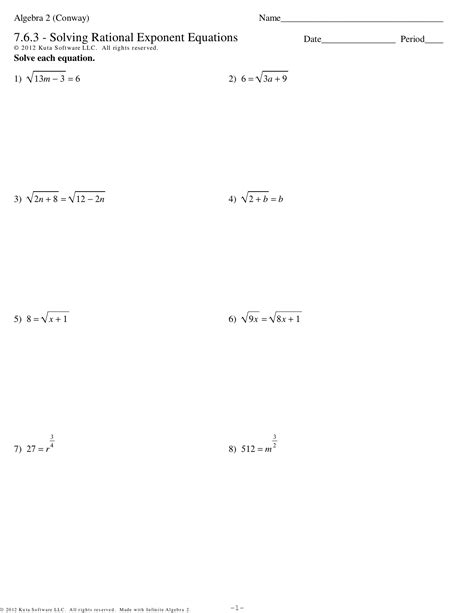 Rational Exponents Equations Worksheet — db-excel.com