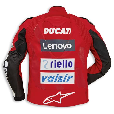 Red And White Ducati Team 19 - Leather jacket - Maker of Jacket