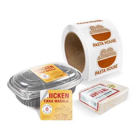 Restaurants Custom Square Shaped Food Labels Stickers