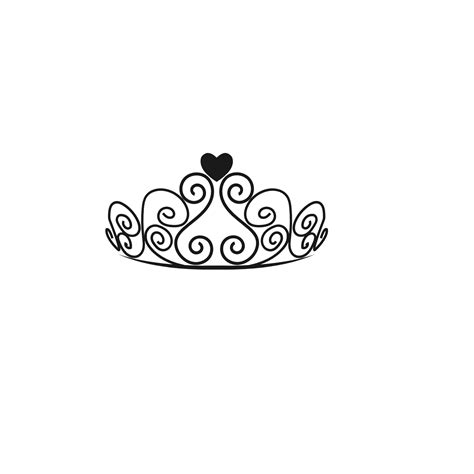 Princess Crown Black And White Clipart Heart