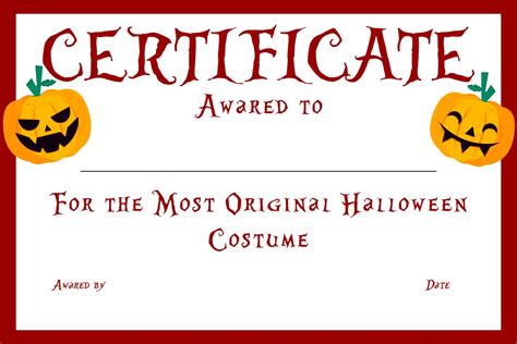 Halloween Costume Award Certificates - 15 Free PDF Printables | Printablee