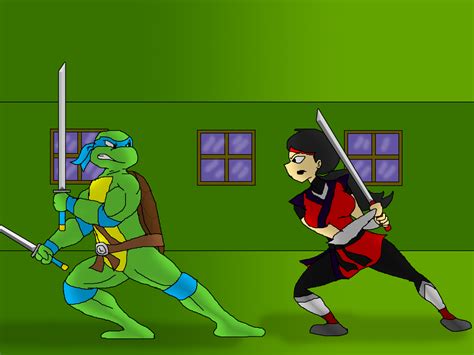 Leo VS Karai by tmntsam on DeviantArt