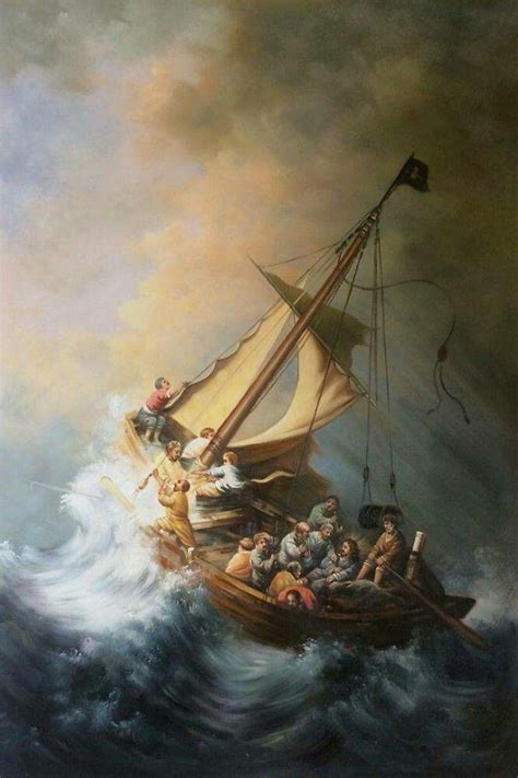 The Storm on the Sea of Galilee - Painting by Rembrandt #Painting ...