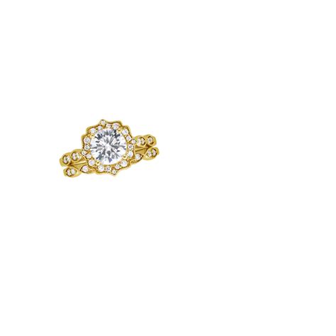 18K Yellow Gold Cadenza Halo Diamond Bridal Set (1/3 ct. tw.) | Brilliant Earth