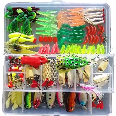 139pcs Fishing Lure Set Kit Spinnerbait Hooks Bass Fishing Lures Bait ...