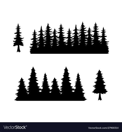 Trees silhouette forest Royalty Free Vector Image