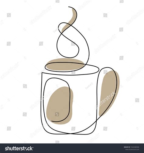 Una línea dibujando taza de café.: vector de stock (libre de regalías) 1526286506 | Shutterstock