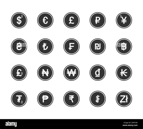 Currency icons set. Most used currency symbols. Flat vector illustration Stock Vector Image ...