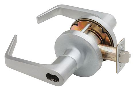 FALCON LOCK Lever, Mechanical, Heavy Duty, Keyed Different, Satin Chrome, 2 3/4 in Backset ...