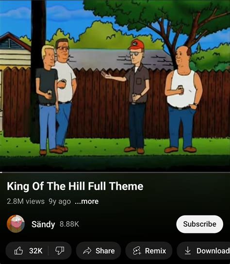 Formal petition to make the King of the Hill theme song YouTube video comment section our backup ...