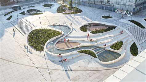 V-Plaza Urban Development / 3deluxe architecture | Landscape architecture design, Plaza design ...