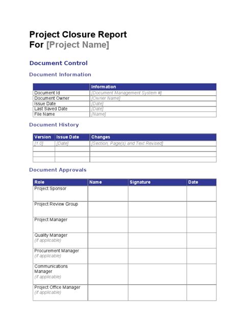 Template - Project Closure Report - 0 | PDF | Project Management | Business