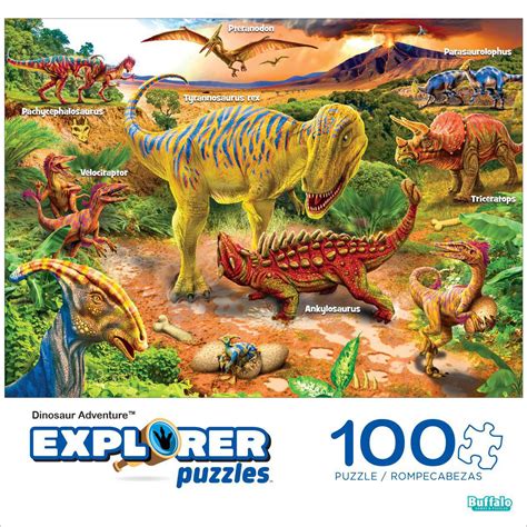 Buffalo Games - Explorer Puzzles - Dinosaur Adventure - 100 Piece ...