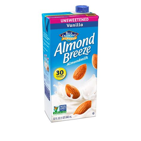 Almond Breeze Dairy Free Almondmilk, Unsweetened Vanilla, 32-Ounce Boxes (Pack of 12): Amazon ...