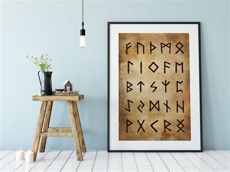 Viking Runes Wall Decoration Poster Printable Art Wall Art - Etsy