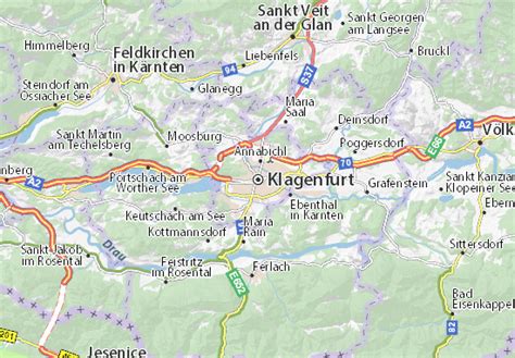 Map of Klagenfurt - Michelin Klagenfurt map - ViaMichelin