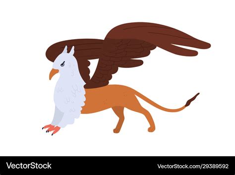 Half bald eagle and lion mythical creature Vector Image