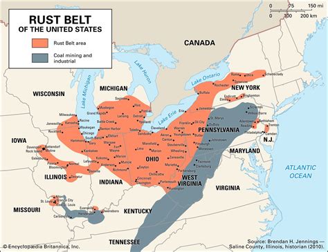 Rust Belt | Definition, Map, States, & Cities | Britannica