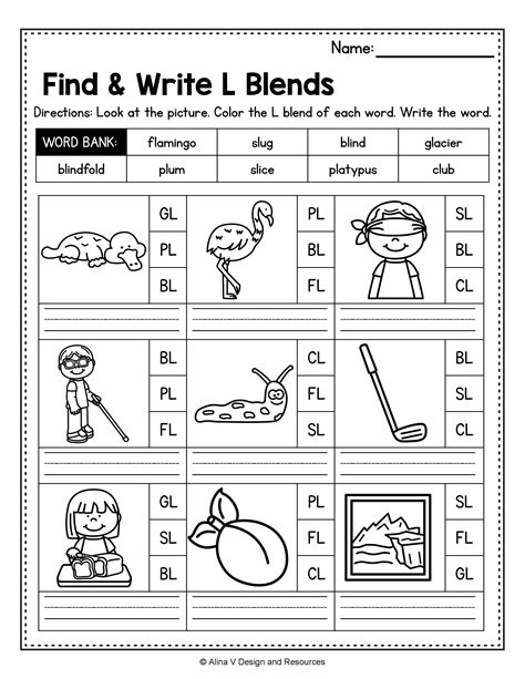 Blends Worksheets For 1st Grade - Printable Worksheet Template