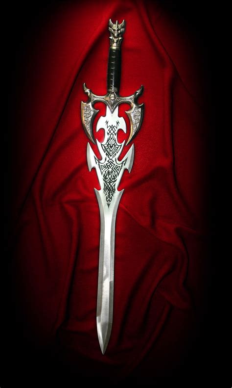 Picture Of Sword On Red Background