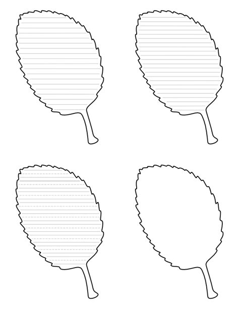 Free Printable Apple Leaf-Shaped Writing Templates