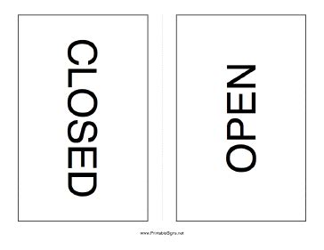 Printable Open / Closed Sign