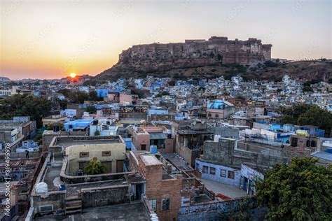 mehrangarh fort sunset Stock Photo | Adobe Stock