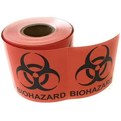 Biohazard Warning Label, 2" x 2", 250 Labels Per Roll, Coated Paper, Universal Biohazard Symbol ...