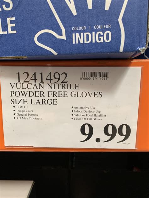 Costco Gloves, Vulcan Nitrile Powder Free M, L, XL - Costco Fan