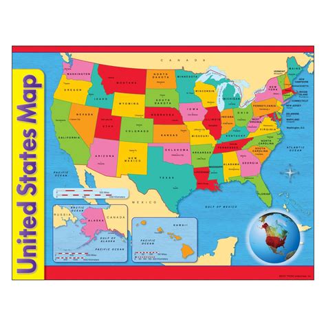 a map of the united states and their major cities, with pictures of each state