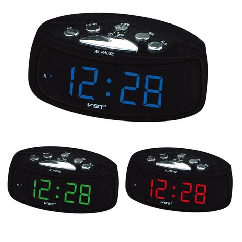 EU Plug 0.9 Inch Large Display LED Alarm Digital Clock Electronic Desktop Digital Table Clock ...