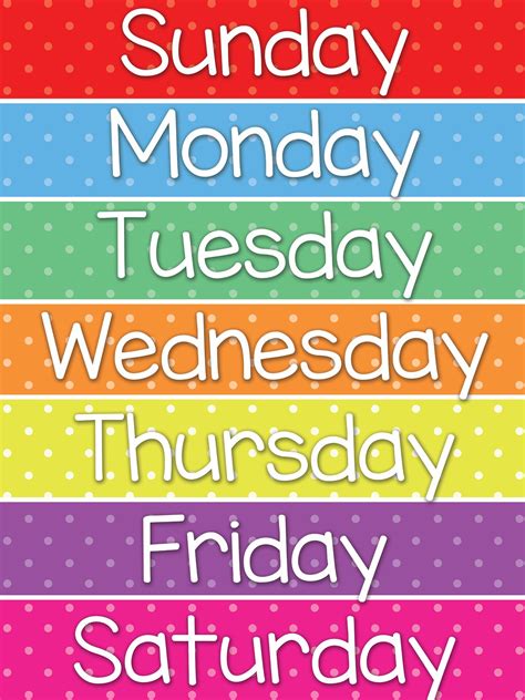 17+ Days of the week calendar clipart collection