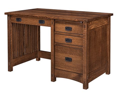 Signature Mission Single Pedestal Desk | Mountain View Furniture