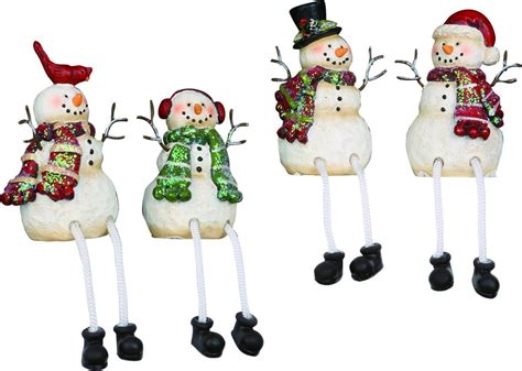 Glitter Resin Snowman Shelf Sitter Figurines - Assortment of 4 - Walmart.com - Walmart.com