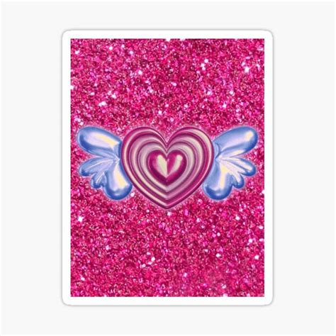 "Y2K Hyperpop Princess Pink Glitter Heart Angel Jelly Graphic" Sticker for Sale by ...