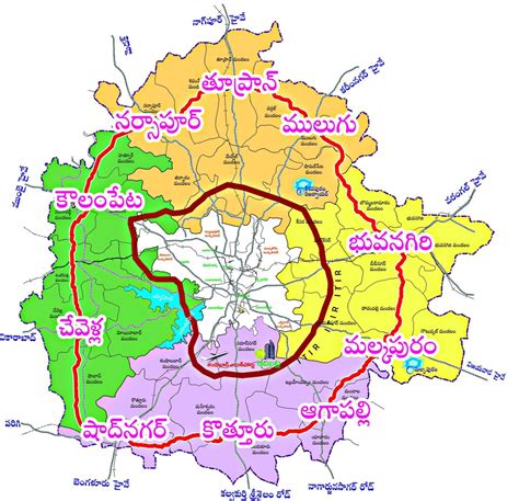 Hyderabad RRR Latest Map with Boundaries, Towns and Villages 2021 – hello ap