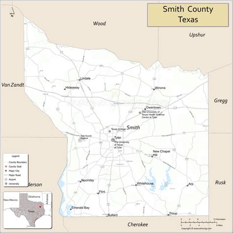 Smith County Map, Texas - Where is Located, Cities, Population ...